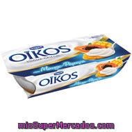 Danone Oikos Yogur Griego Con Mango Y Papaya Pack 2 Unidades 115 G