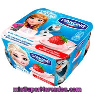 Danone Yogur Con Fresa Edición Frozen Pack 4 Unidades 100 G