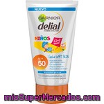 Delial Leche Solar Niños Wet Skin Fp-50 Rápida Absorción Y Resistente Al Agua Tubo 150 Ml Aplicable Sobre Piel Mojada O Seca