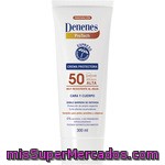 Denenes Crema Protectora Solar Fp-50+ Cara Y Cuerpo Doble Barrera De Defensa Resistente Al Agua Tubo 300 Ml También Para Pieles Sensibles Y Atópicas