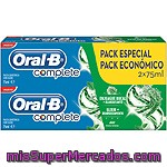 Dentífrico Complete Enjuague + Blanqueante Oral-b Pack 2x75 Ml.