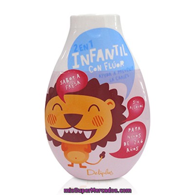 Dentifrico + Elixir Infantil Sabor Fresa, Deliplus, Botella 100 Cc