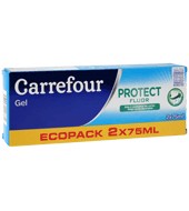 Dentífrico Gel Bi Fluor Carrefour Pack De 2x75 Ml.