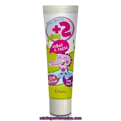 Dentifrico Gel Infantil Kids + 2 Años Fluor Y Calcio No Pica (sabor Fresa) *vuelta Al Cole*, Deliplus, Tubo 50 Cc