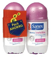 Desodorante Dermo Invisible Roll-on Sanex Pack De 2x45 Ml.