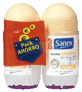 Desodorante Dermo Sensitive Roll-on Sanex Pack 2x45 Ml.