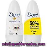 Desodorante Invisible Dry Roll-on Dove Pack 2x50 Ml.