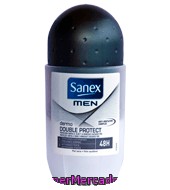 Desodorante Men Dermo Double Protect Roll-on Sanex 45 Ml.