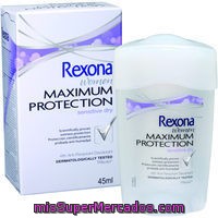 Desodorante Para Mujer Sensitive Dry Máxima Protección Rexona 45 Ml.