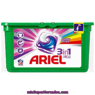 Detergente 3 En 1 En Cápsulas Colour&style Ariel 38 Ud.