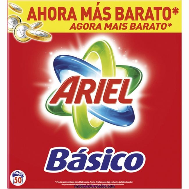 Detergente En Polvo Ariel Básico, Maleta 50 Dosis