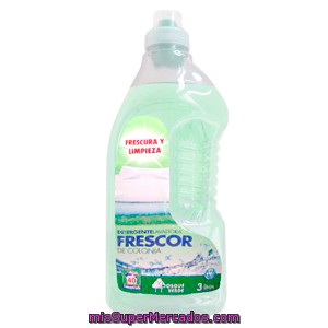 Detergente Lavadora Liquido Frescor Colonia, Bosque Verde, Botella 3 L - 40 Lavados