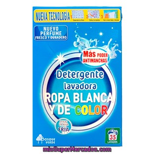 Detergente Lavadora Polvo Ropa Blanca Y Color, Bosque Verde, Paquete 2625 G - 35 Lavados