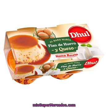 Dhul Flan De Huevo Y Queso Al Baño María Pack 4 Unidades 110 G