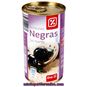 Dia Aceitunas Negras Sin Hueso Lata 150 Gr