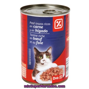 Dia Alimento Para Gatos Paté Trozos Carne E Higado Lata 400 Gr