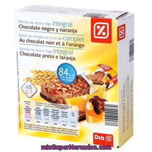 Dia Barritas Cereales Chocolate Y Naranja Caja 6 Uds 132 Gr