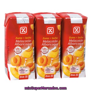 Dia Bebidas De Frutas Con Leche Melocoton Y Albaricoque Pack 3 Briks 33 Cl
