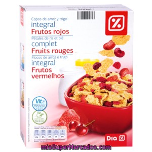 Dia Cereales Copos De Arroz Y Trigo Integral Con Frutos Rojos Paquete 300gr