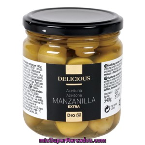 Dia Delicious aceitunas Manzanilla Extra Tarro 190 Gr