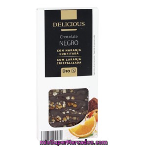 Dia Delicious Chocolate Negro Con Naranja Confitada Tableta 120 Gr