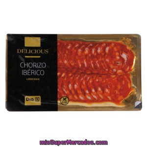 Dia Delicious chorizo Ibérico Lonchas Envase 100 Gr