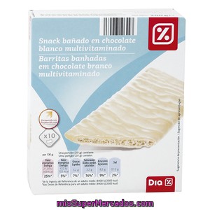 Dia Diet Snack Bañado En Chocolate Blanco Multivitaminado Caja 200 Gr
