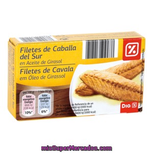 Dia Filetes De Caballa Del Sur En Aceite Girasol Lata 62 Grs