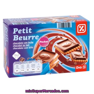 Dia Galleta Petit Beurre Con Chocolatina Con Leche Paquete 250 Grs