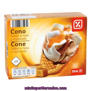 Dia Helado Conos Nata Y Caramelo Pack 4 Uds