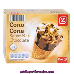 Dia Helado Conos Nata Y Chocolate Pack 4 Uds