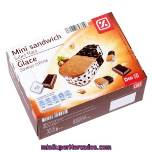 Dia Helado Mini Sandwich Sabor Nata Caja 6 Uds