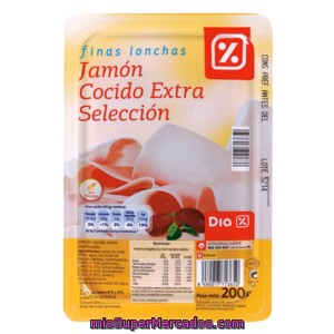 Dia Jamón Cocido Finas Lonchas Sobre 200 G