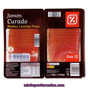 Dia Jamón Curado Finas Lonchas Sobre 2x90 G