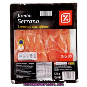 Dia Jamón Serrano Lonchas Extra Finas Sobre 120 Gr