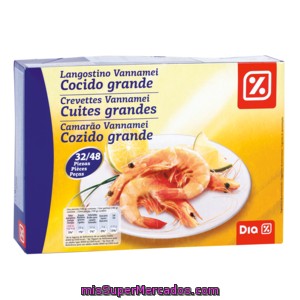 Dia Langostino Cocido Grande 32/48 Caja 800 Gr