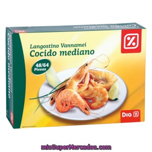 Dia Langostino Cocido Mediano 48/64 Caja 800 Gr