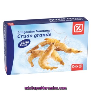 Dia Langostino Crudo Grande 32/48 Caja 800 Gr