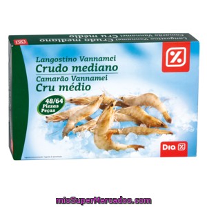 Dia Langostino Crudo Mediano 48/64 Caja 800 Gr