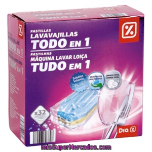 Dia Lavavajillas Máquina Todo En 1 Caja 32 Pastillas