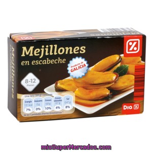 Dia Mejillones En Escabeche 8/12 Piezas Lata 68 Grs