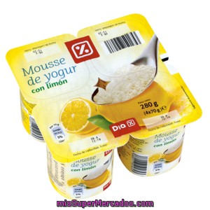 Dia Mousse Yogur Limón Pack 4 Unidades 70 G