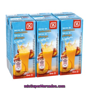 Dia Nectar Light Melocoton Pack 6 Briks 20 Cl