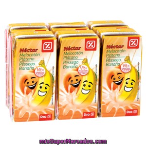 Dia Nectar Melocoton Y Platano Pack 6 Briks 20 Cl