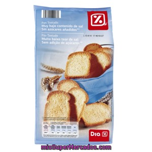 Dia Pan Tostado Bajo En Sal Sin Azúcares Añadidos Paquete 270 Gr