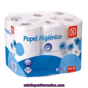 Dia Papel Higiénico Blanco 2 Capas Paquete 12 Ud