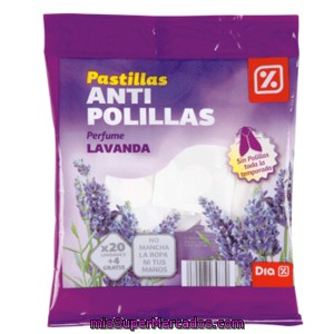 Dia Pastillas Antipolillas Perfume Lavanda Paquete 20 + 4 Uds