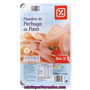 Dia Pechuga De Pavo Finas Lonchas Envase 2x100 Gr