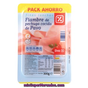 Dia Pechuga De Pavo Finas Lonchas Envase 300 Gr