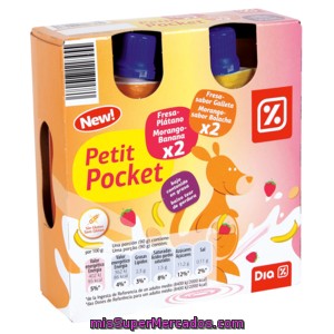 Dia Petit Liquido Fresa/galleta, Fresa/platano Pack 4 Botellas X 100 Ml